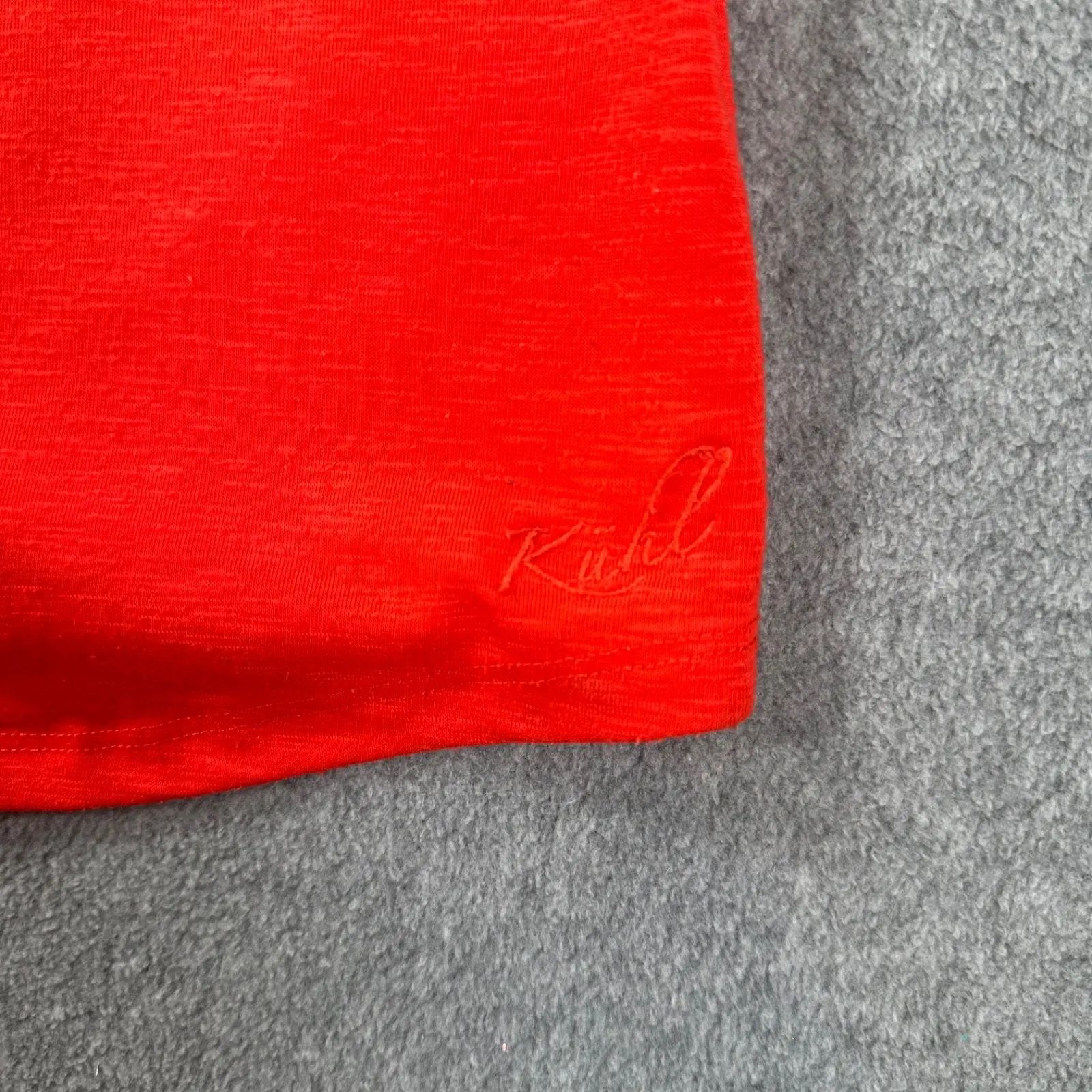 Kuhl Striped Pocket Tee Shirt Women's Large Orange CoolPlus Short Sleeve *Worn - Image 10