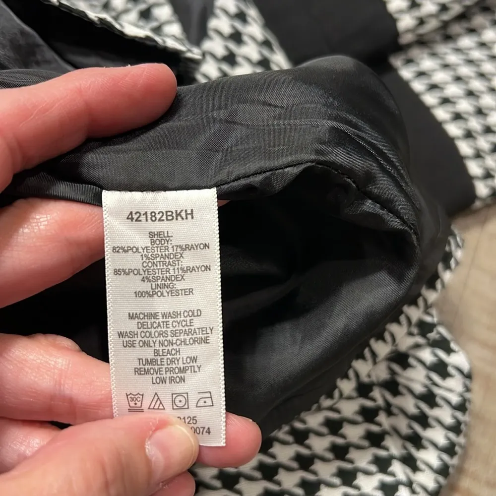 Chadwicks of Boston Dress Black White Houndstooth Sleeveless Sheath Lined EUC - Image 8