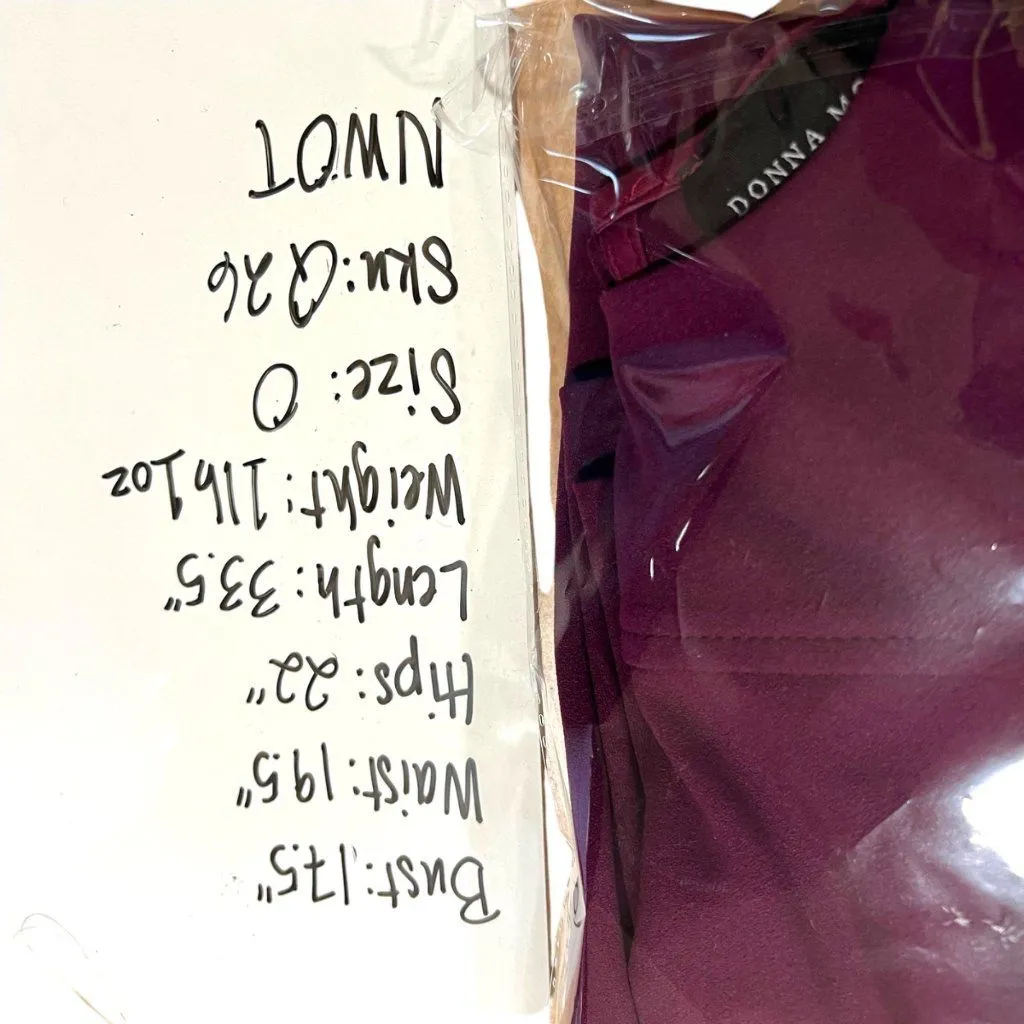 Donna Morgan Shift Swing Dress Purple Wineberry Size 0 NWOT - Image 10