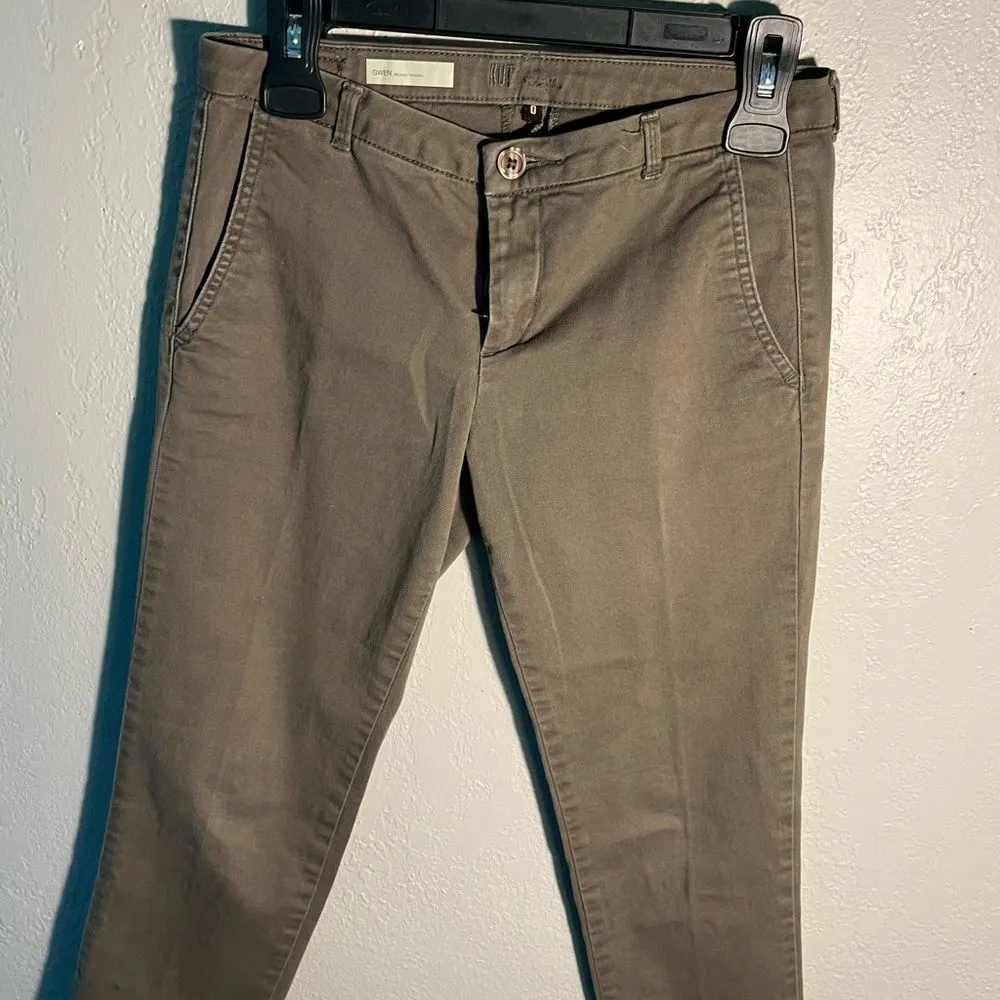 Kut from the Kloth Brown Relaxed Trousers Ankle-Length Chino GWEN SZ 0 Straight - Image 4