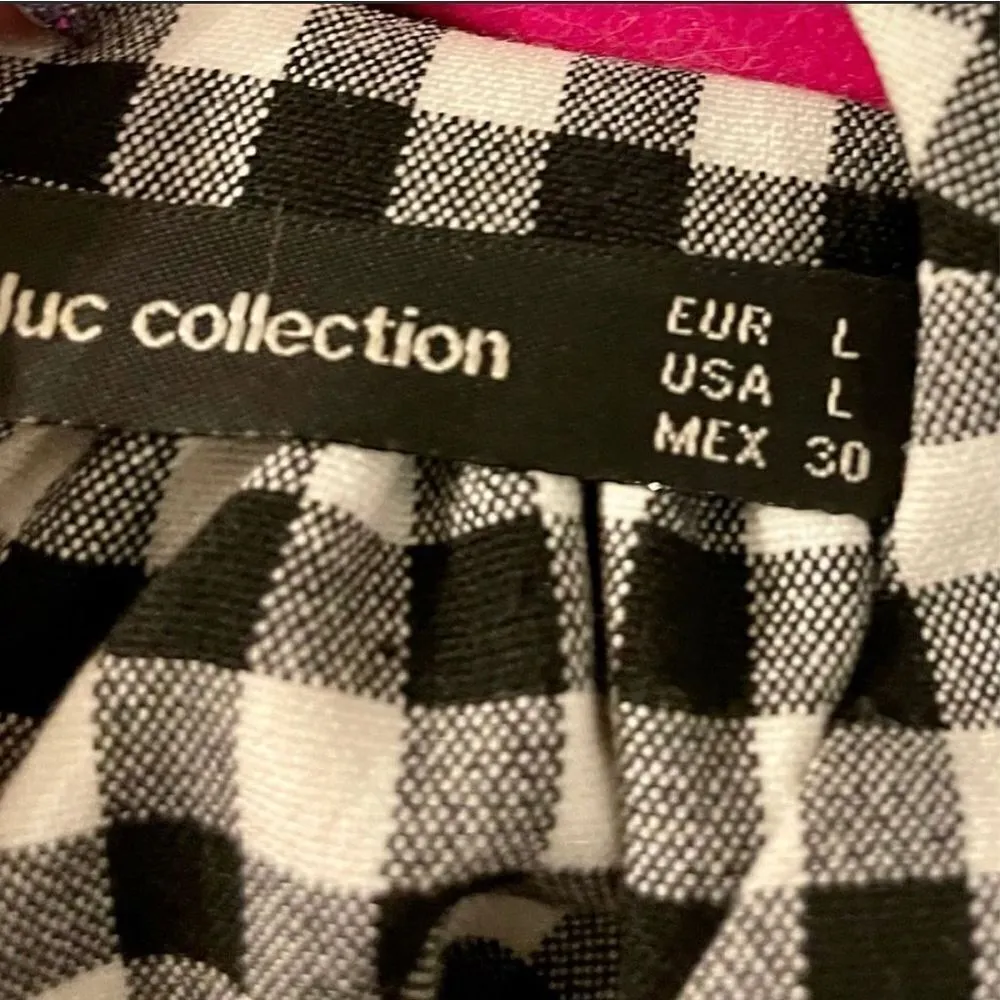 Zara black/white Gingham dress, cold shoulder with puffed short sleeves, tie bac - Image 8