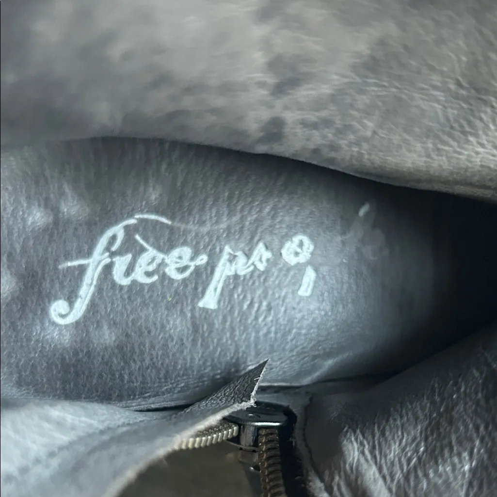 Free People Carrera Woven leather side zip ankle boots size 38 ladies gothic - Image 2