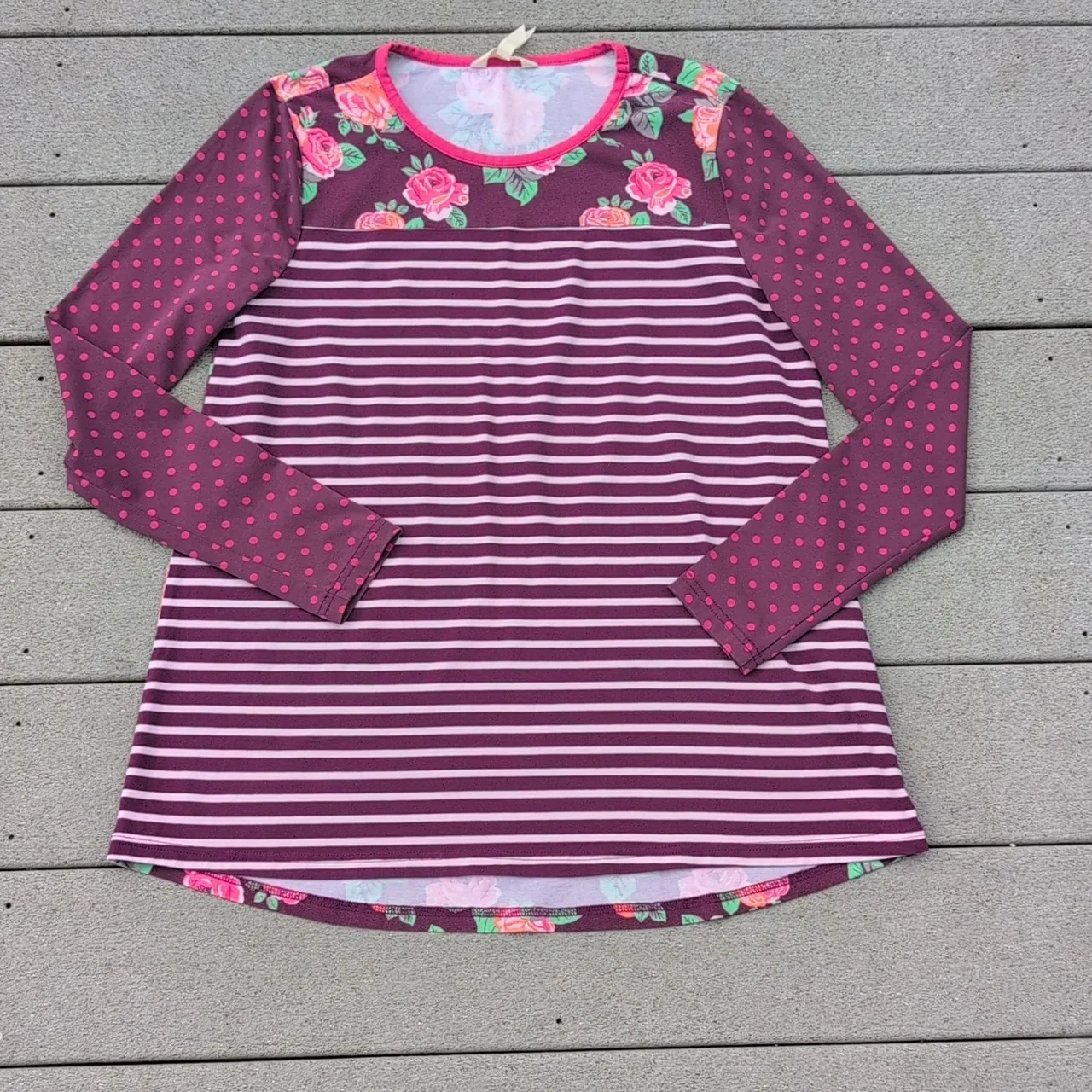 Matilda Jane Calling Bird Long Sleeve Top | Striped, Polka Dot, And Floral Top - Image 5