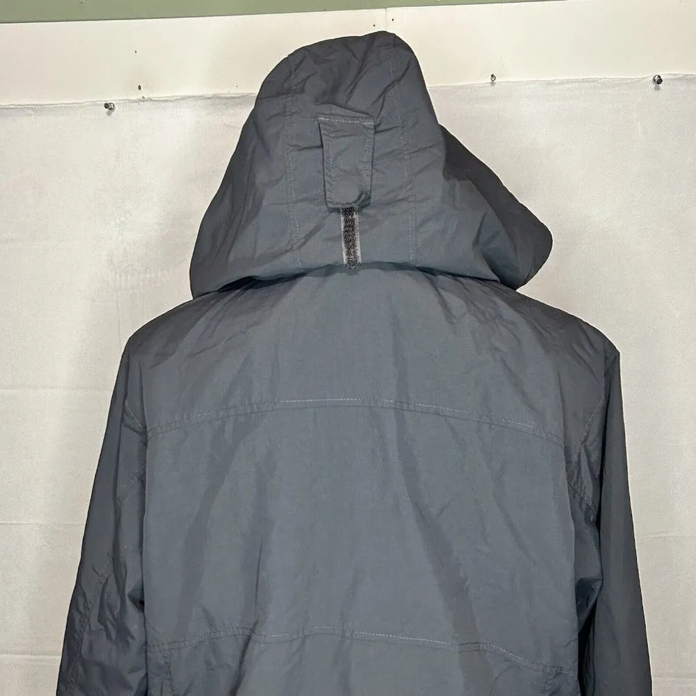 LL Bean Jacket Womens Medium Gray Hooded Jacket Windbreaker Nylon Vintage - Image 8