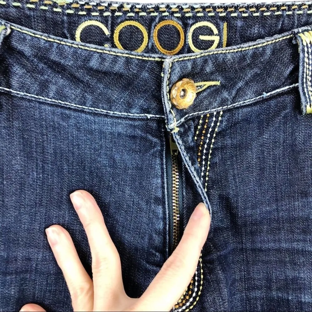 Coogi High rise waist Straight Leg Embroidered Pocket Dark Wash Jeans Size 16 - Image 7