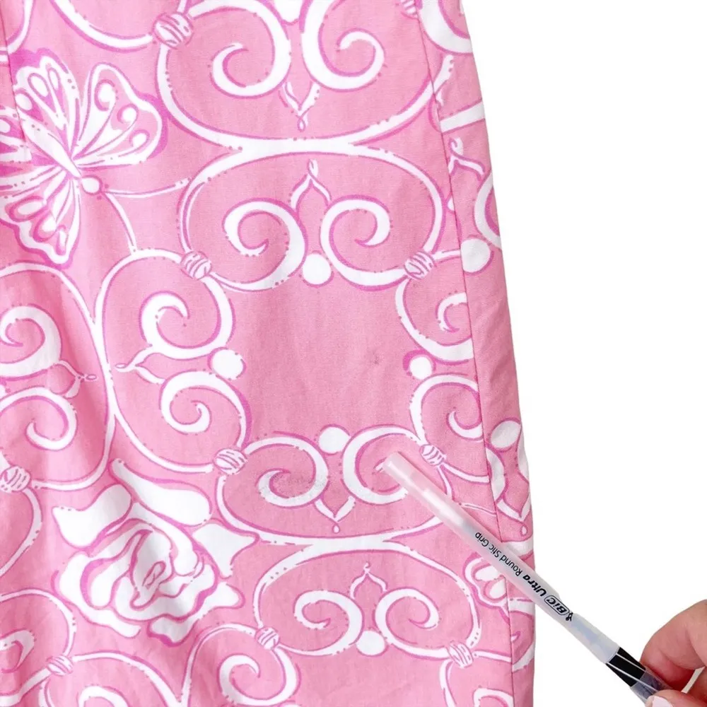 Vintage 90s Lilly Pulitzer Pink Rose Floral Dress Sz 8 - Image 4