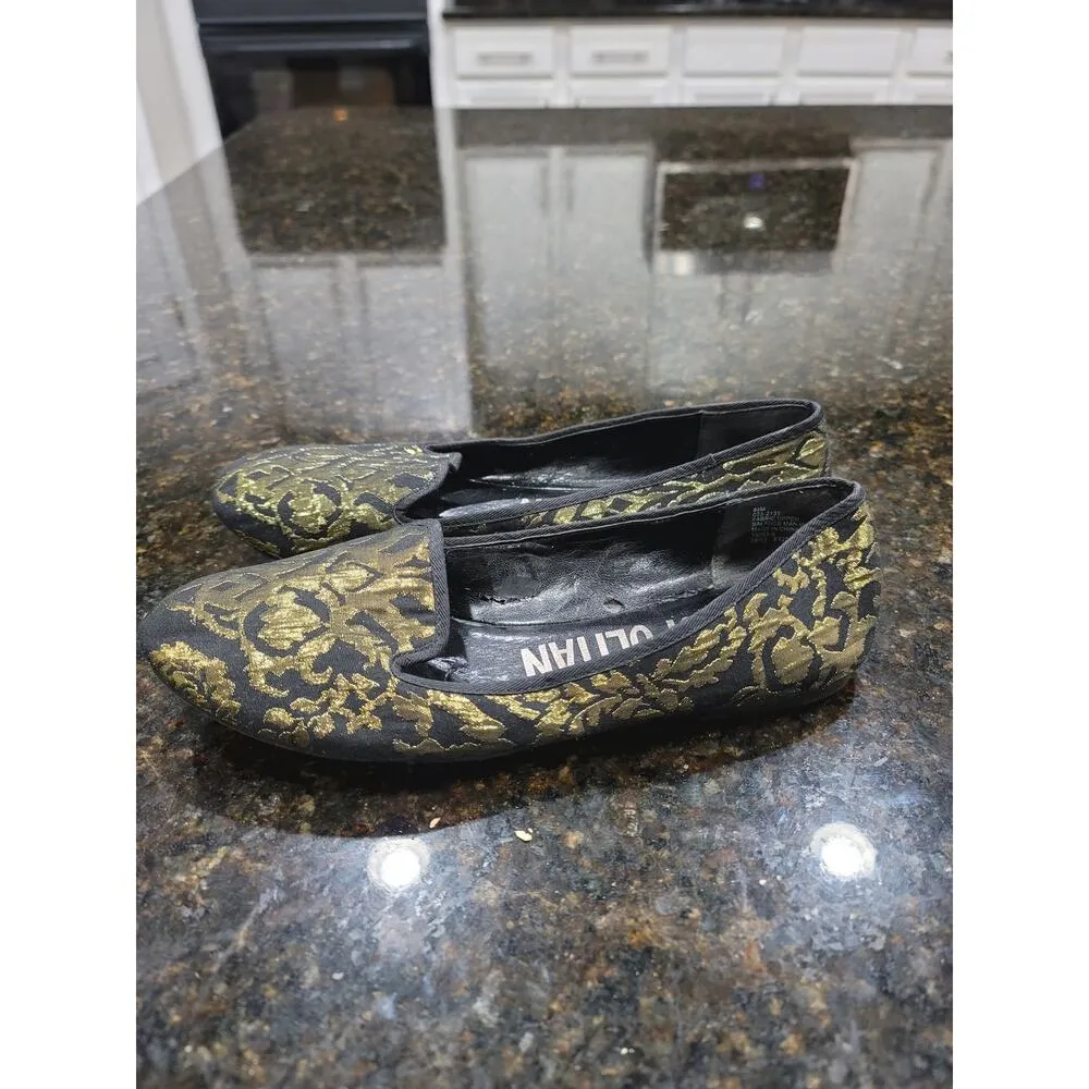 Cosmopolitan Ballet Shoes Women's Size 8.5M Black Gold Paisley Round Toe Slip On - Image 10