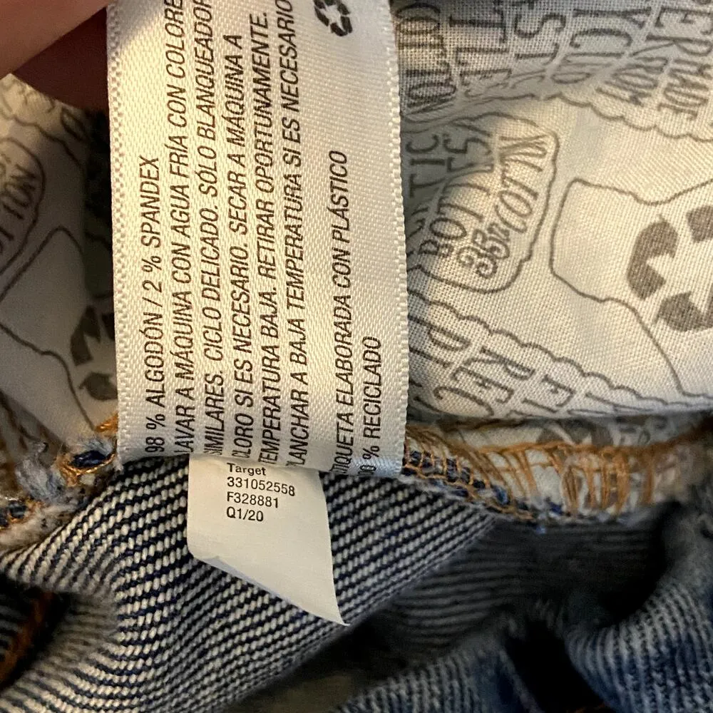 Wild Fable Paperbag Denim Shorts High Rise 5 Buttons Medium Wash Blue Small - Image 5