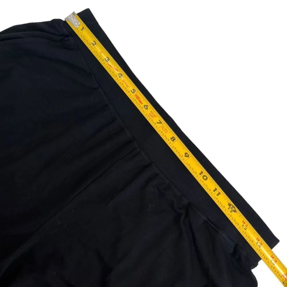 Eileen Fisher Fine Tencel Jersey Black Wide Leg Ankle Pants - Image 6