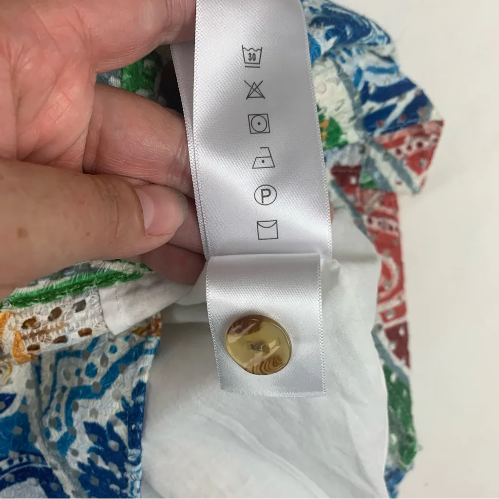 Farm Rio size medium tropical tile mini dress Colorful Patterned - Image 6