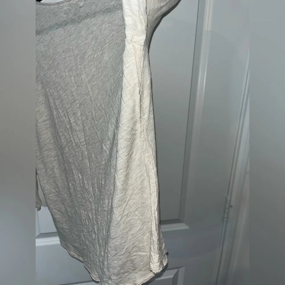 Lucky Brand 3/4 Sleeve Owl Print Metal Dots Embellished Scoop Neck Beige Blouse - Image 13