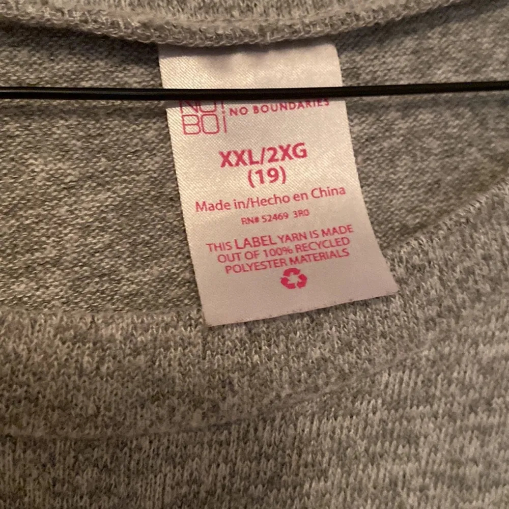 | Grey Crop Top with Striped Sleeves Long Sleeve - Image 2