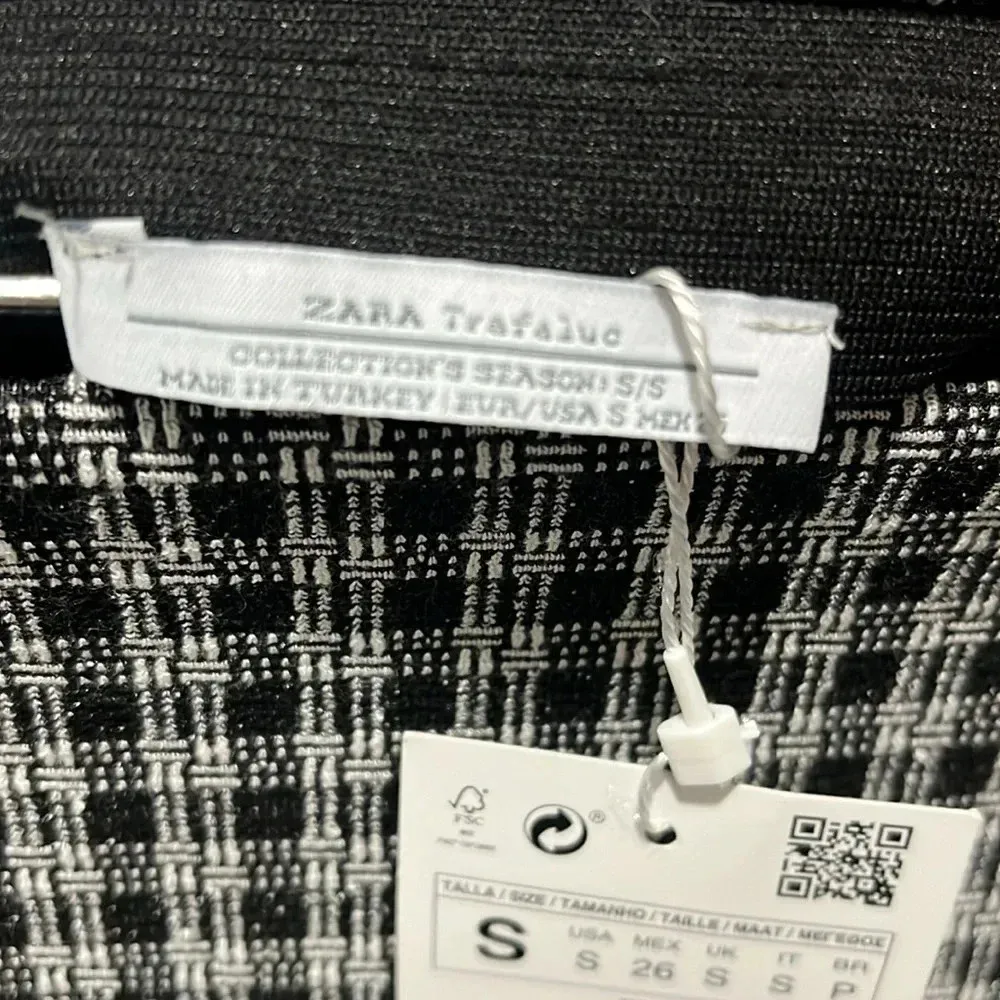 NWT plaid mini skirt small plaid black white mini skirt 90s Y2K style Zara skirt - Image 4