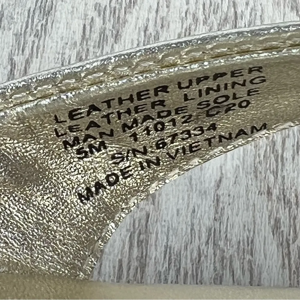 Tory Burch Benton Metallic Leather Thong Flip Flop Sandals 5M Spark Gold $249 - Image 7