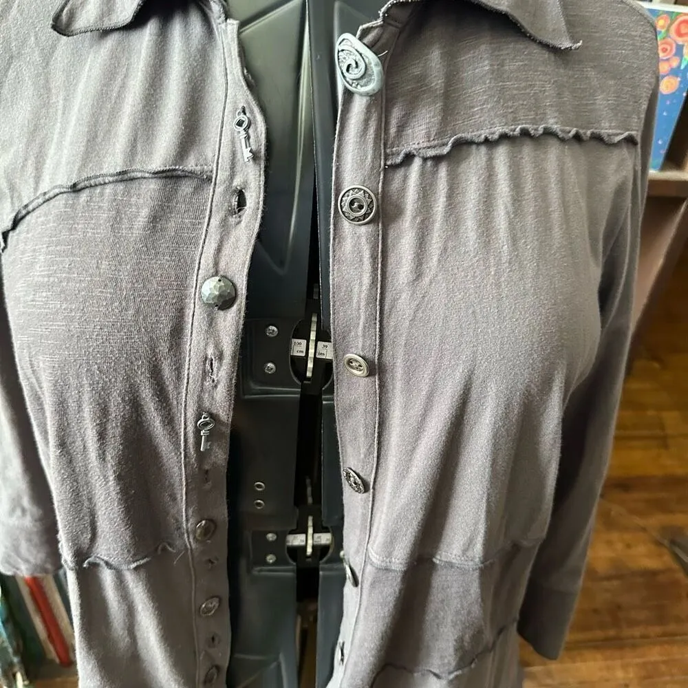 Neon Buddha key button gray elevated basics knit jacket White Size L - Image 2