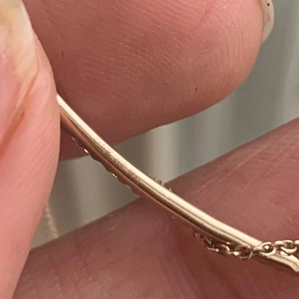 10kt Gold Diamond Curved Necklace - Image 7