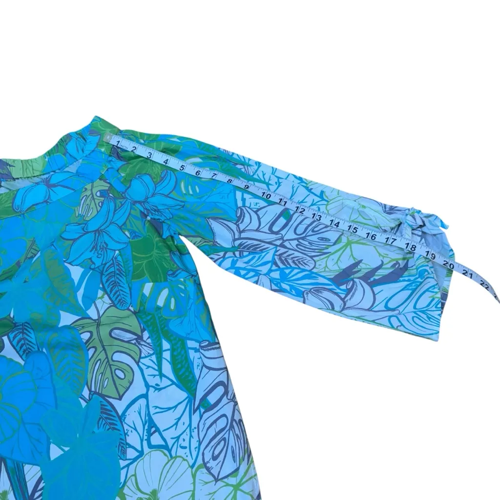 Sharon Young Shirt Women M Floral Linen Embroidered 3/4 Sleeve‎ Boho Retro Artsy Size M - Image 5