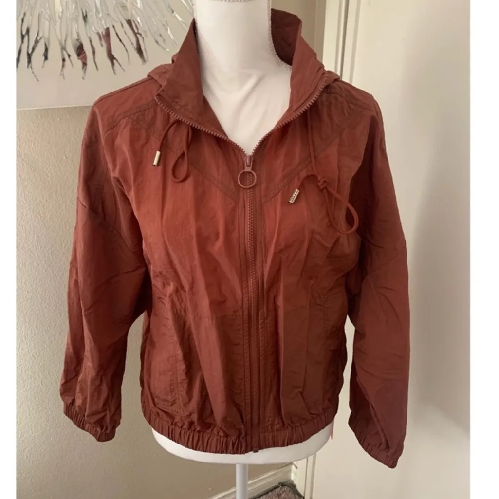 Women's Rust windbreaker Jacket Red - Image 5