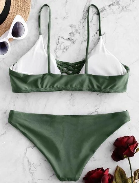 Zaful Olive Green Bikini Set - Image 2