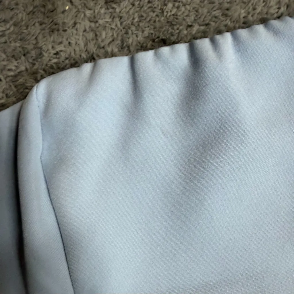 Showpo I'm The One 2 Piece Wide Leg Pant and Strapless Top Baby Blue Size 4 - Image 11