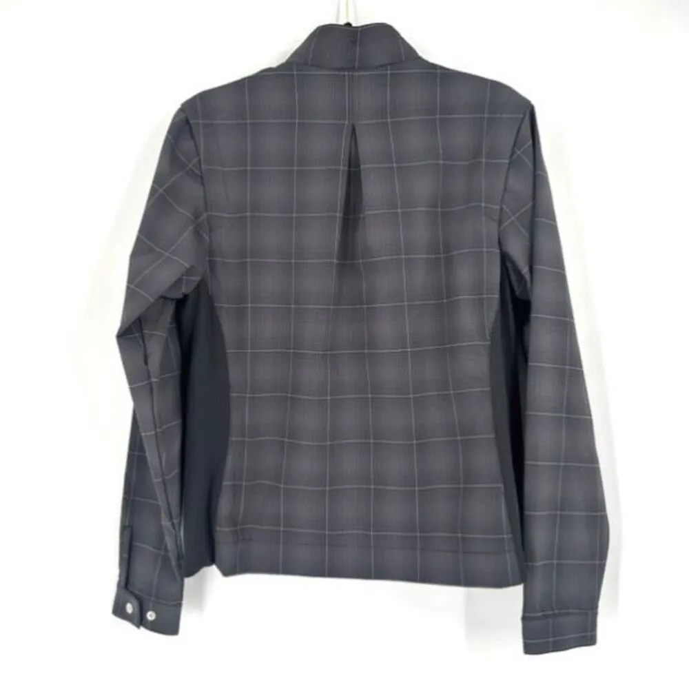 Nike Gold Fitdry Dri-fit Plaid Black Purple Full‎ Zip Windbreaker Jacket Medium - Image 2