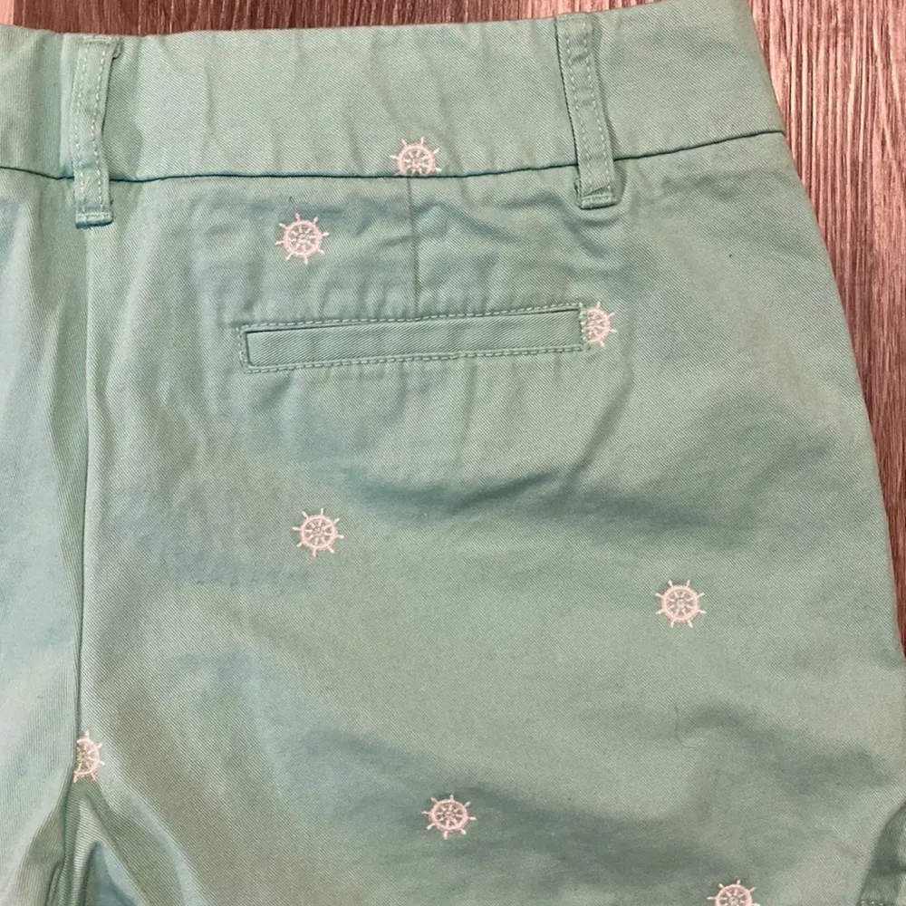 J.Crew womens green chino shorts embroider size 12 - Image 5