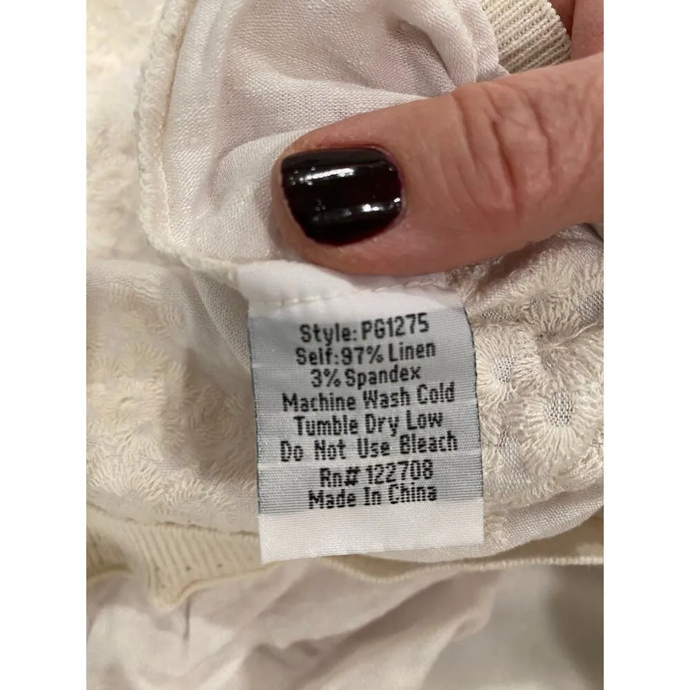 Pete & Greta Long Sleeve Embroidered Snap Button Sweater Cream Small - Image 5