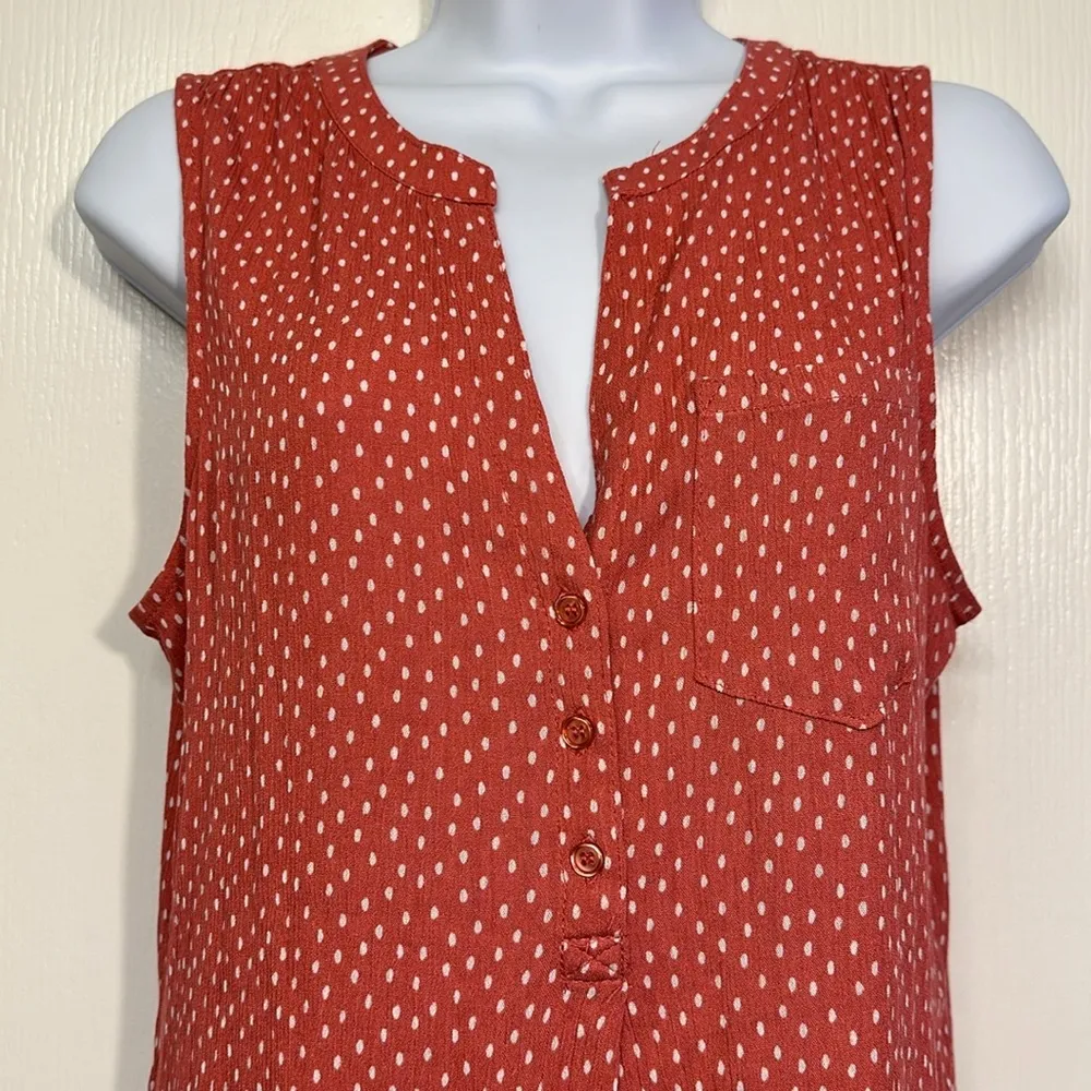 Market & Spruce Red Sleeveless Blouse Top Loose Fit Stitch Fix Medium NWT #1760 - Image 3