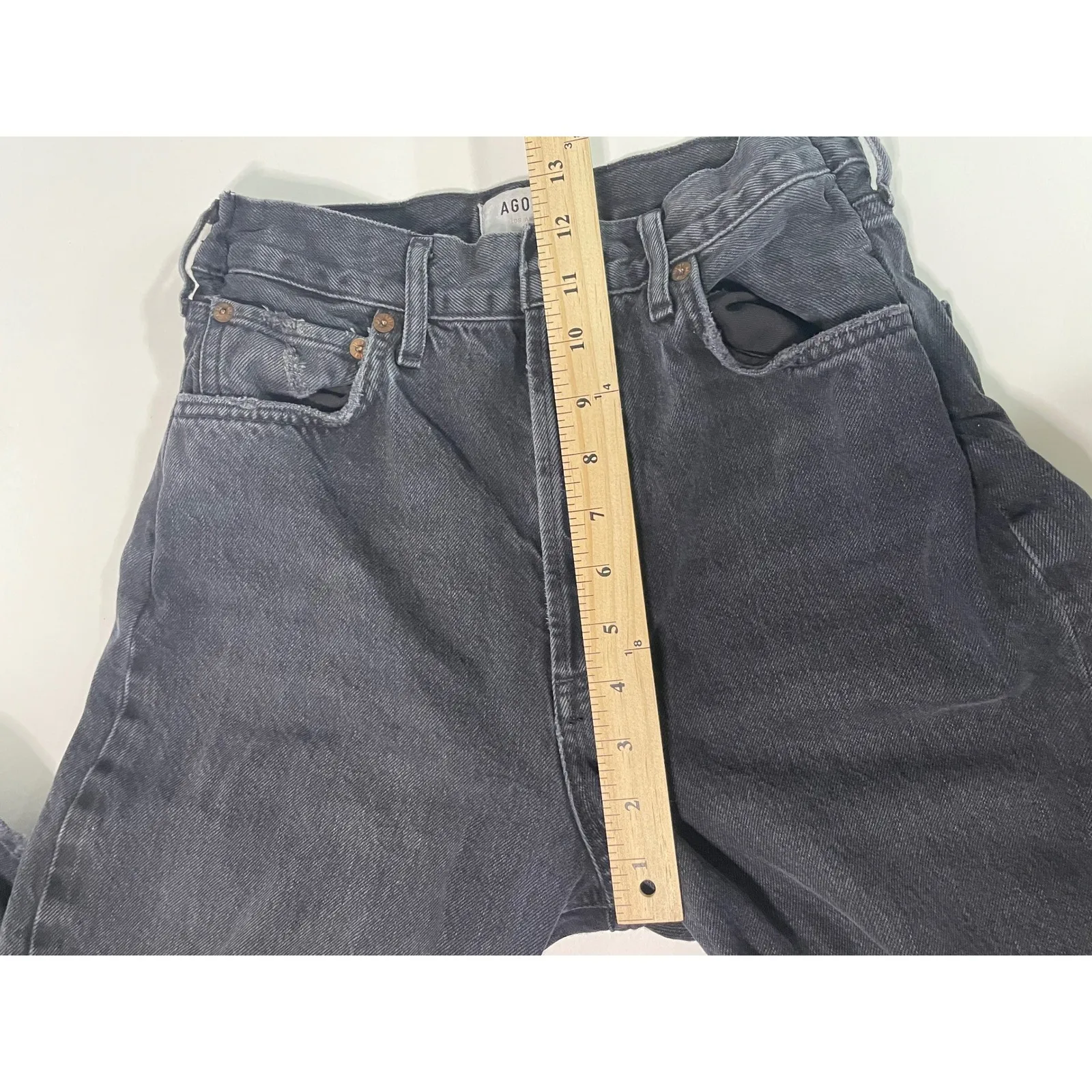 AGOLDE 90s Pinch High Rise Straight Leg Jeans Distressed Size 27 - Image 11