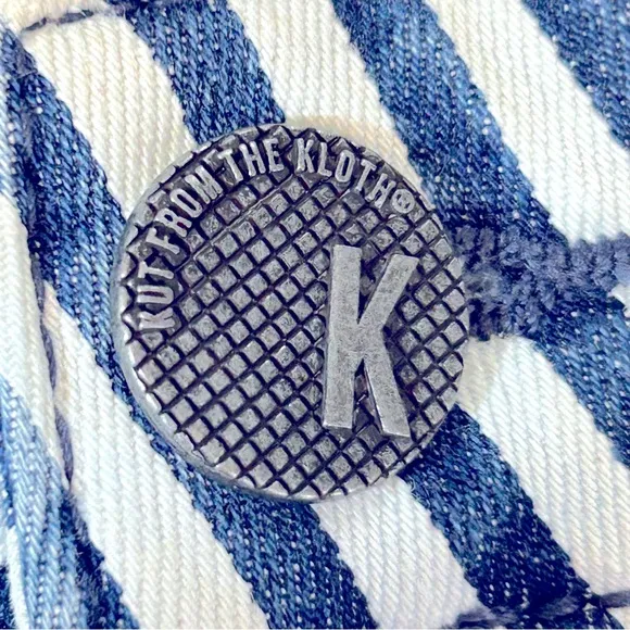 KUT‎ From The Kloth Kelsey High Rise Ankle Flare Blue White Striped Jeans Size 4 - Image 9