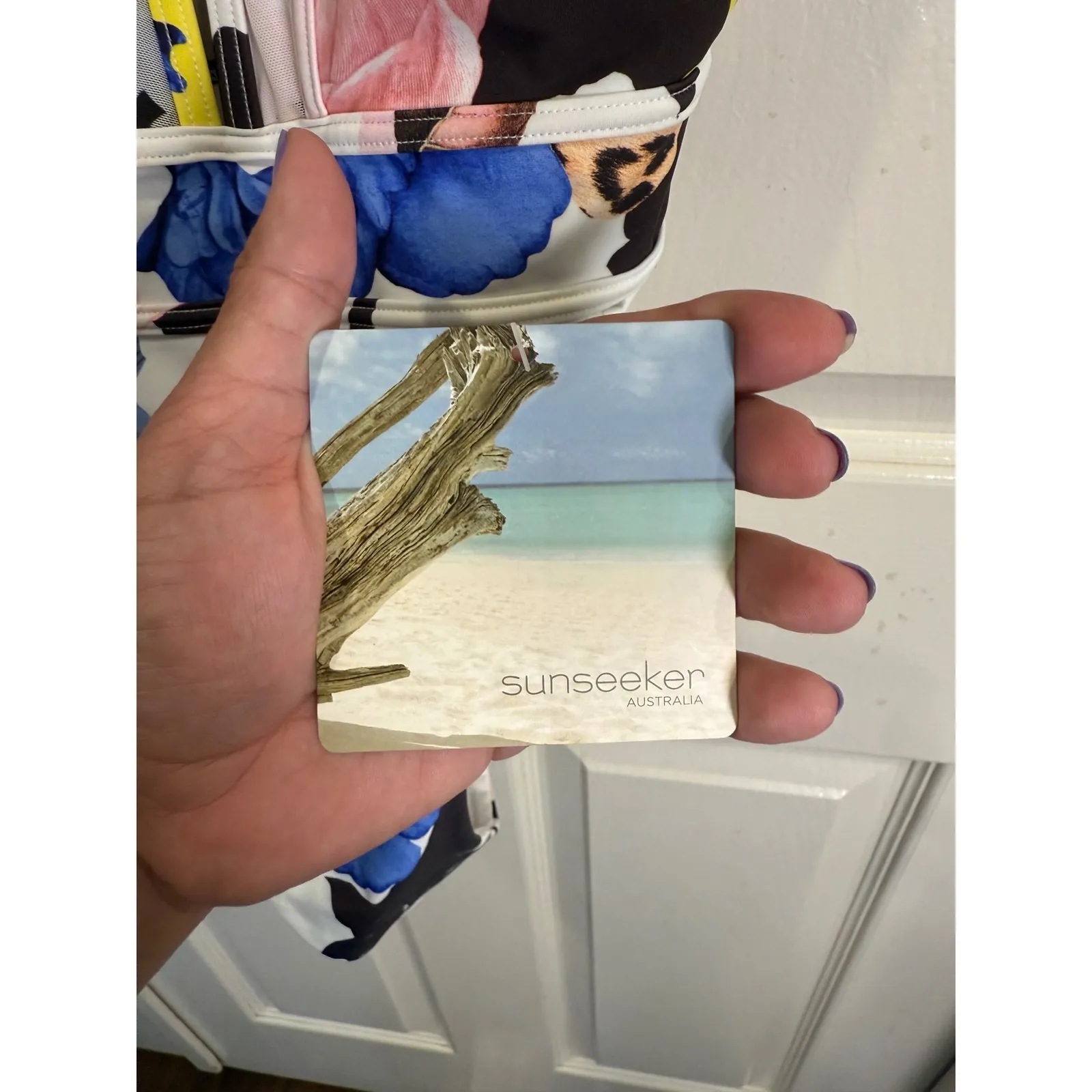 Sunseeker Australia Floral Print Plunge One Piece Swimsuit US Size 6 NWT Black - Image 2