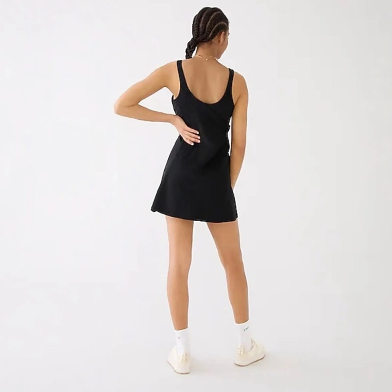 NWT J. Crew CloudStretch Black V-neck Sports / Tennis Dress - Image 2