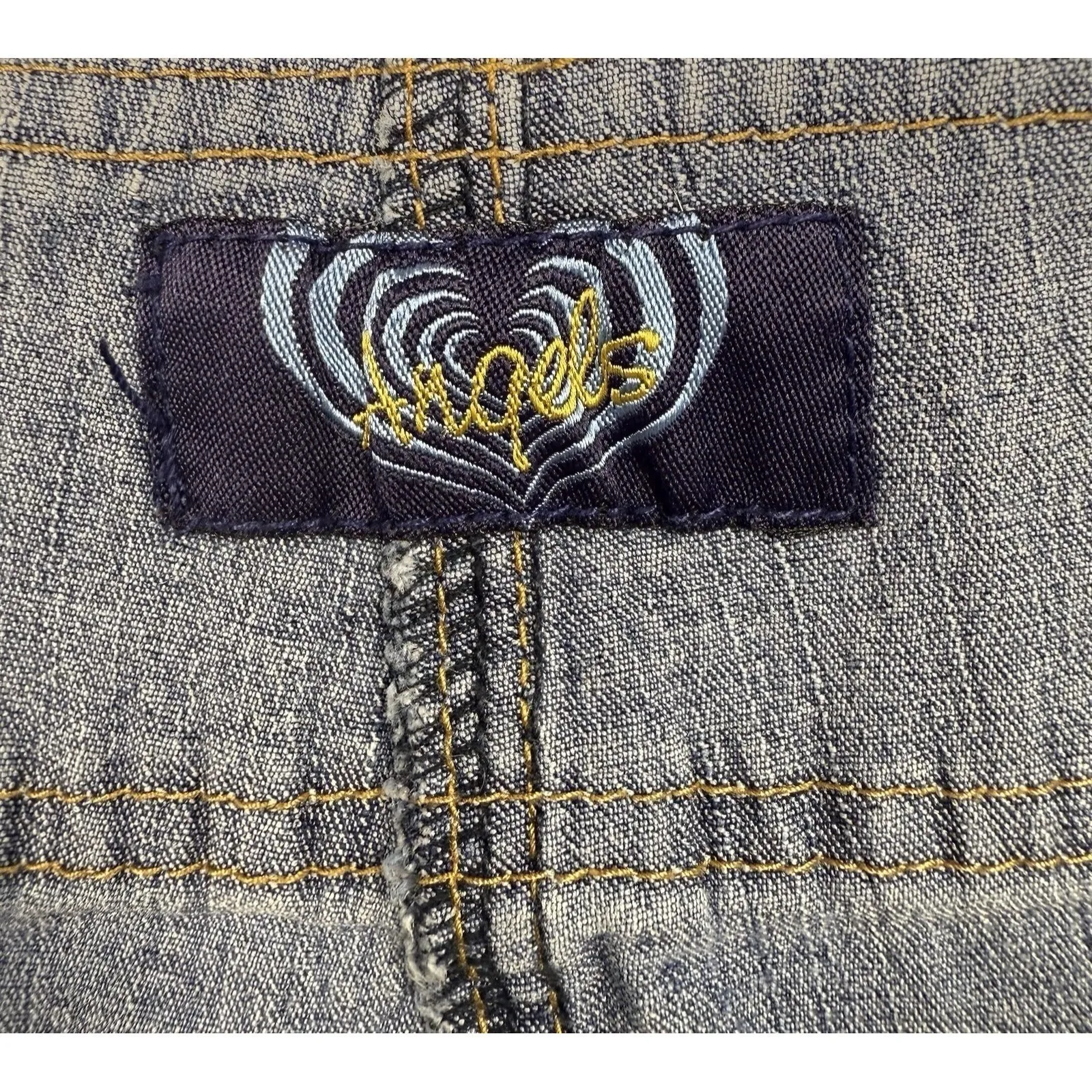 Angels Y2K Micro Mini Denim Skirt Vintage Size 5 (28" Waist) Festival Party Blue - Image 5