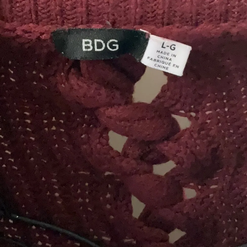 Urban Outfitters BDG Dark Red Knit Button-Up Cardigan Sweater Sz. - Image 3