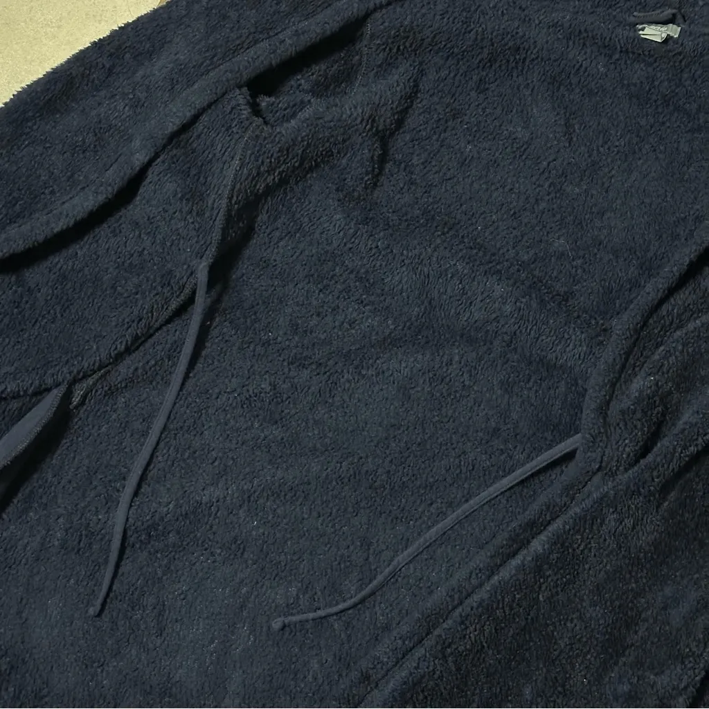 Aerie Women Navy Blue Plush Sherpa Hooded Wrap Robe size L/XL - Image 8