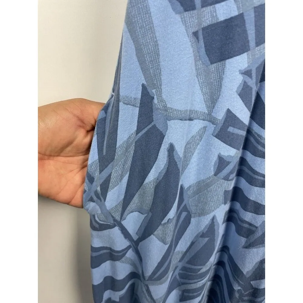 Fresh Produce Blue Sleeveless Palawan Palm Lydia Asymmetrical Hem Dress Size S/M - Image 4