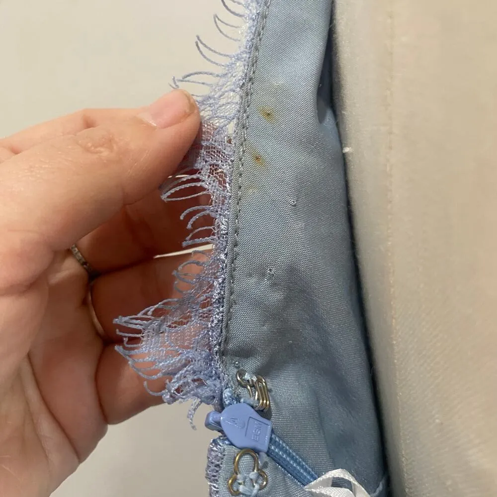 Superdown Mandy Lace Dress In Dusty Blue Size M - Image 9