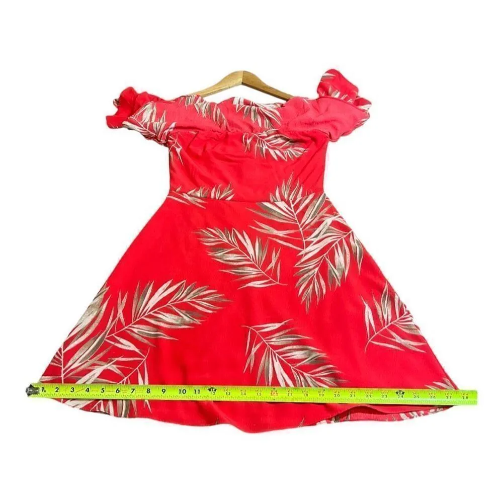 Lulus Be-Leaf The Hype Coral Pink Off-the-Shoulder Mini Dress - Image 13