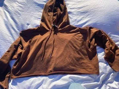 Brown Cropped Hoodie - Image 6