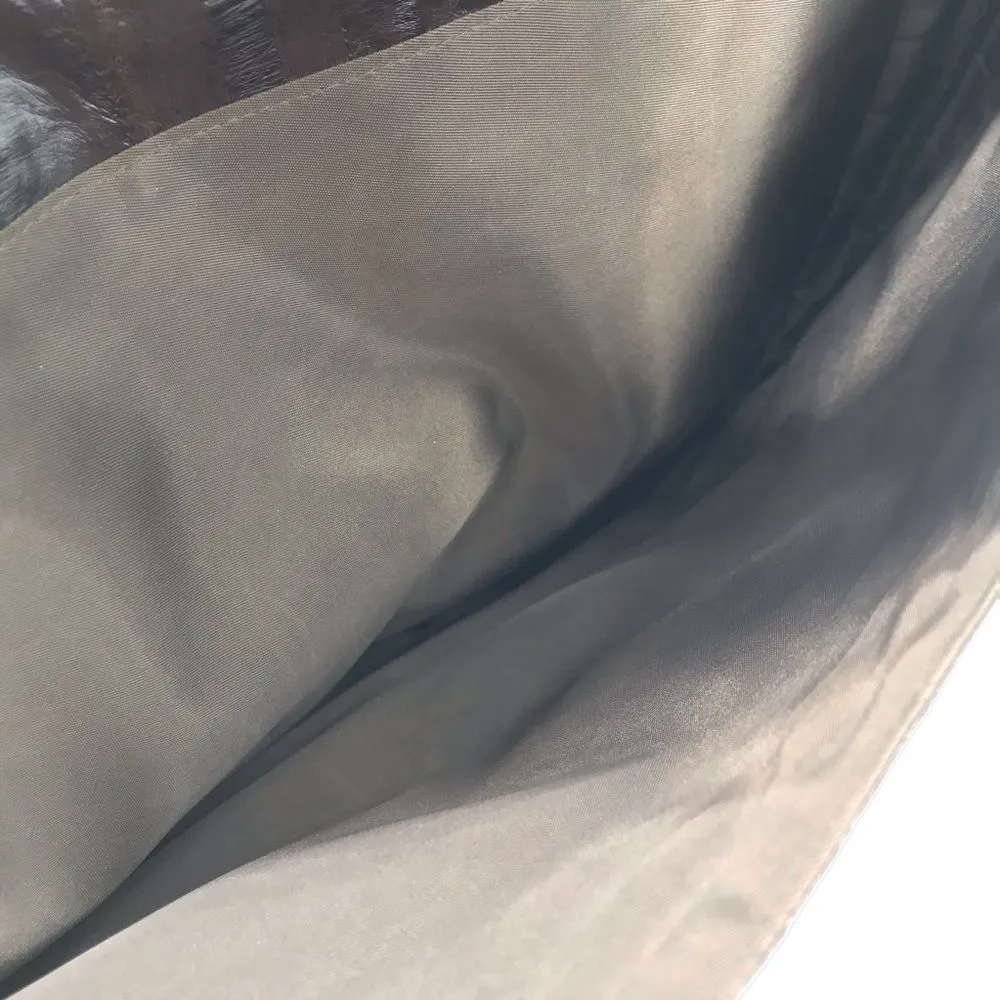 Vintage Brown Eelskin Large Envelope Clutch 70s 80s Eel Skin - Image 4