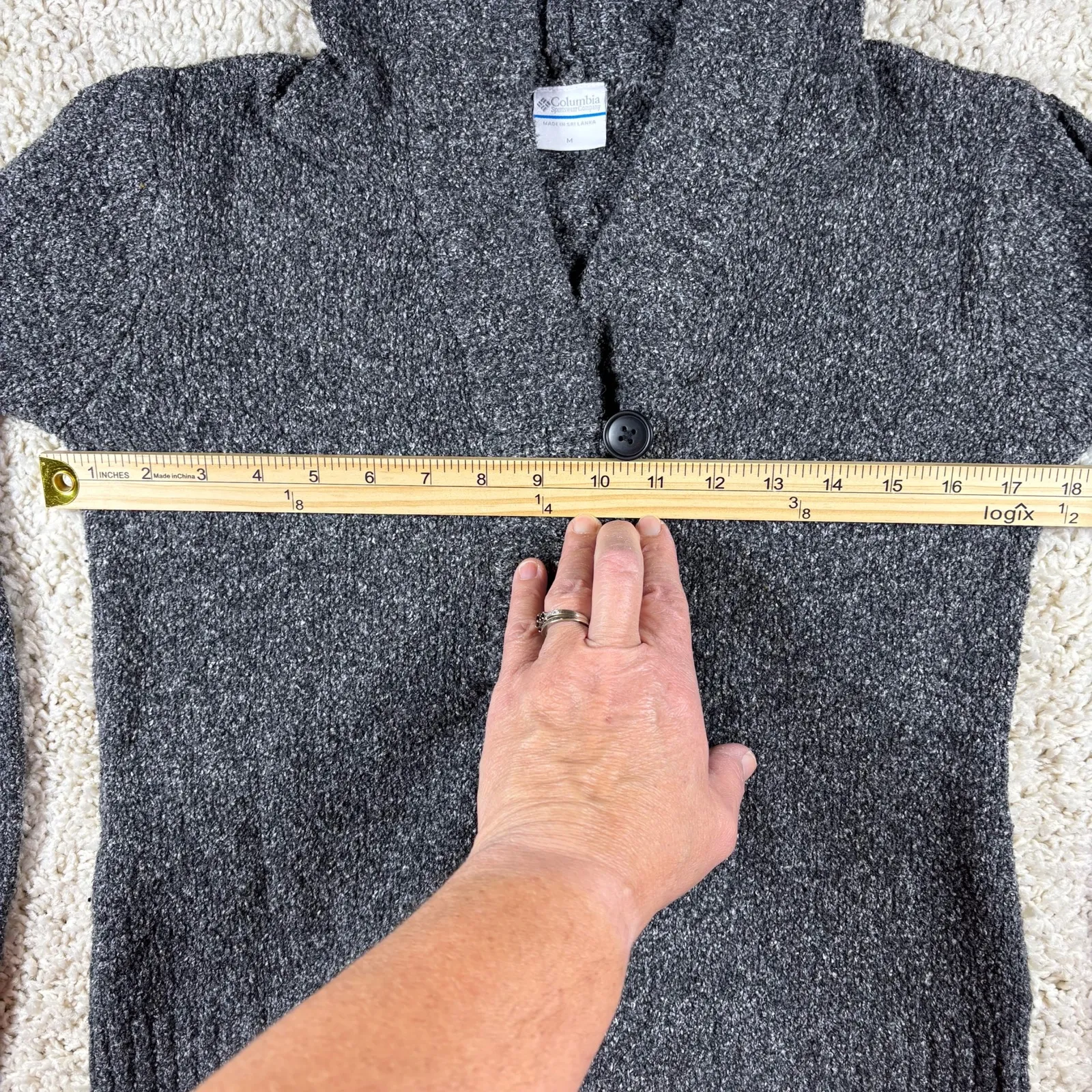 Columbia Sportswear Company Women's Gray Speckled Knit Hooded Pullover Sweater M Size M - Image 7