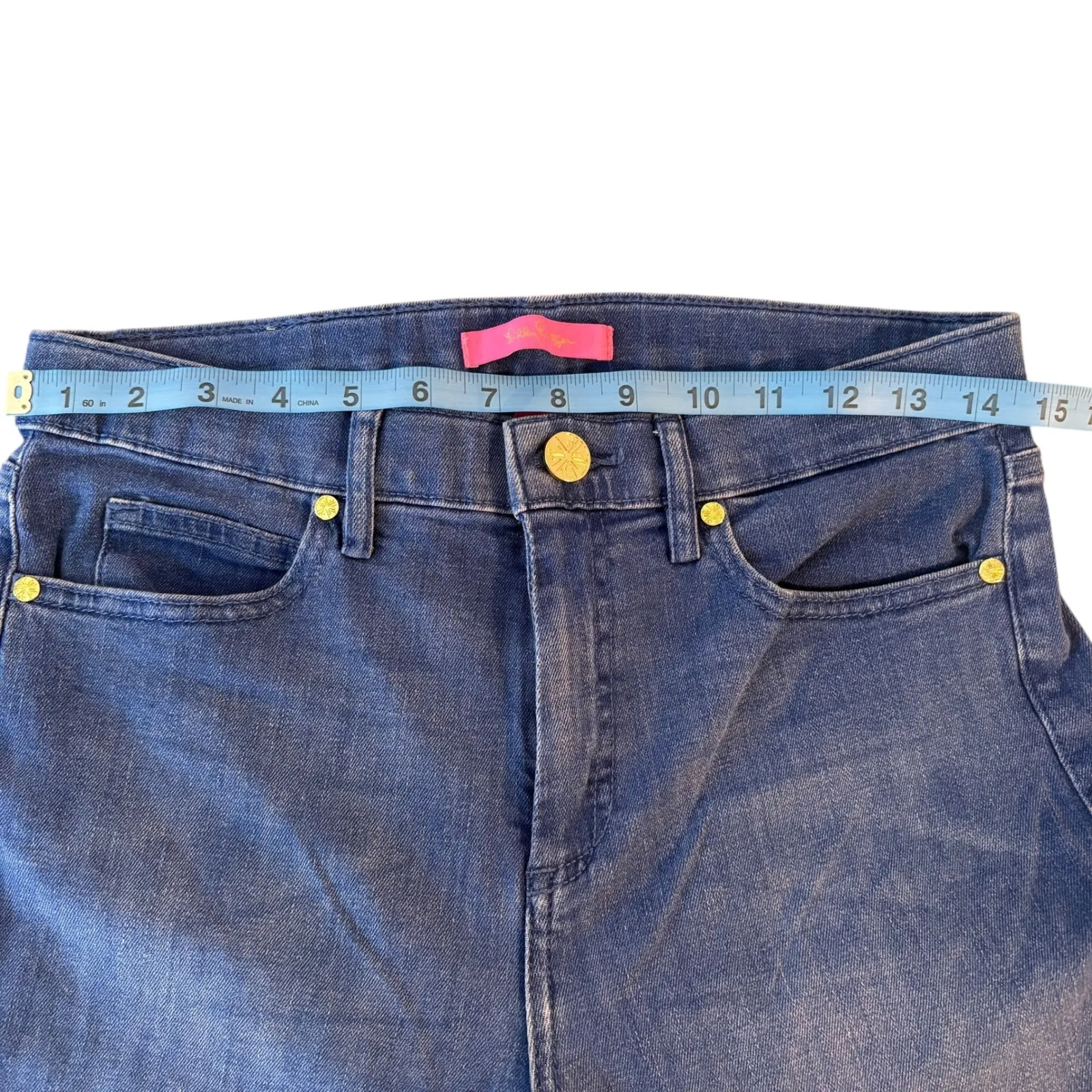 Lilly Pulitzer South Ocean High Rise Skinny Jeans Dark Wash‎ Denim Pants Size 8 - Image 5