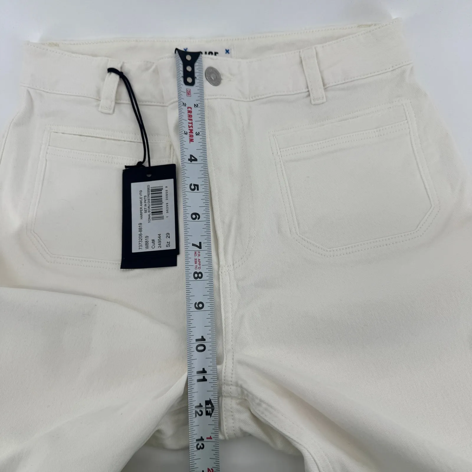 Paige Harper Ankle With Vintage Set in pockets Sz29 NWT Wide Leg High Rise White - Image 12