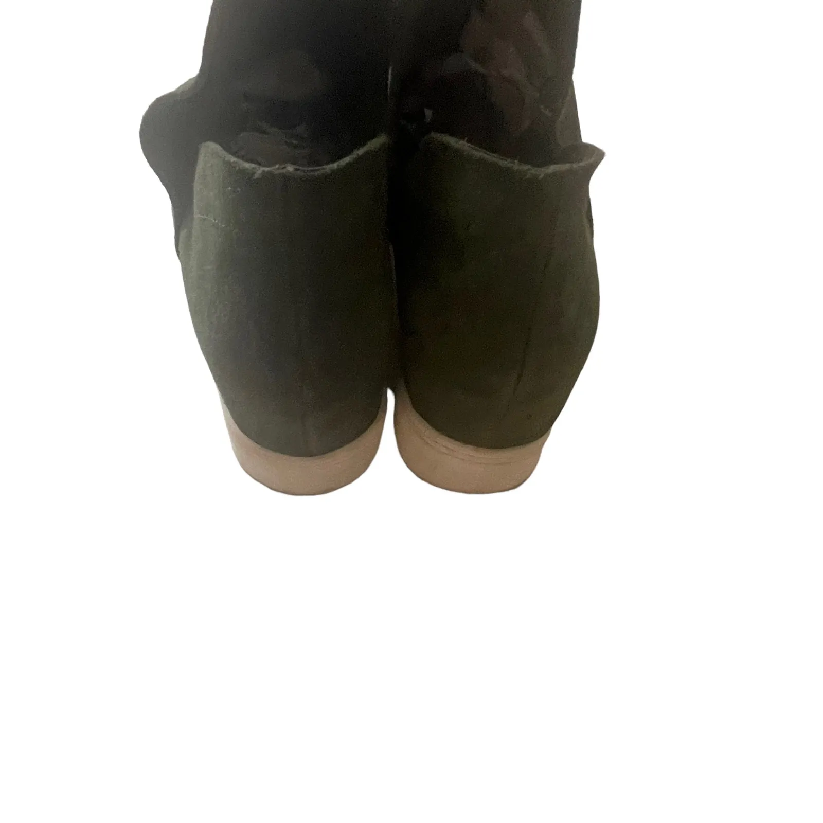 Steve Madden Women's Size 7.5 Suede Leather Green Wrangle‎ High Top Sneakers - Image 5