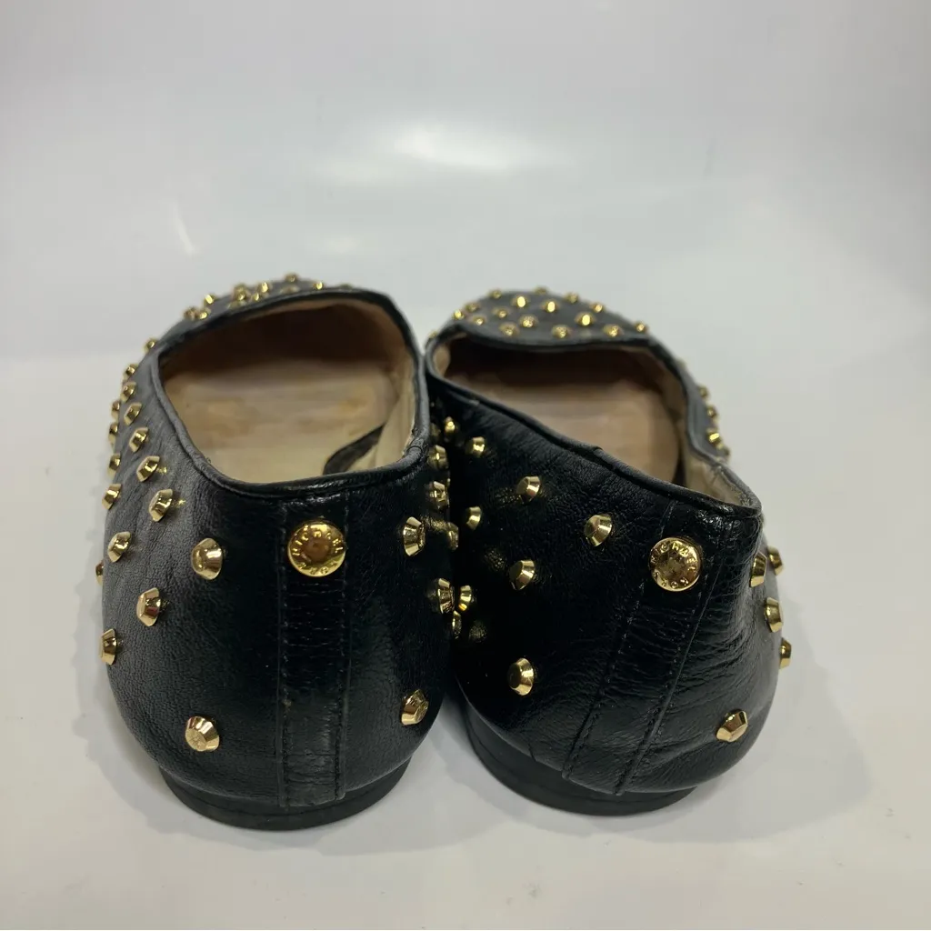 Michael‎ Michael Kors Ailee gold studded flats black leather women’s size 10 - Image 5