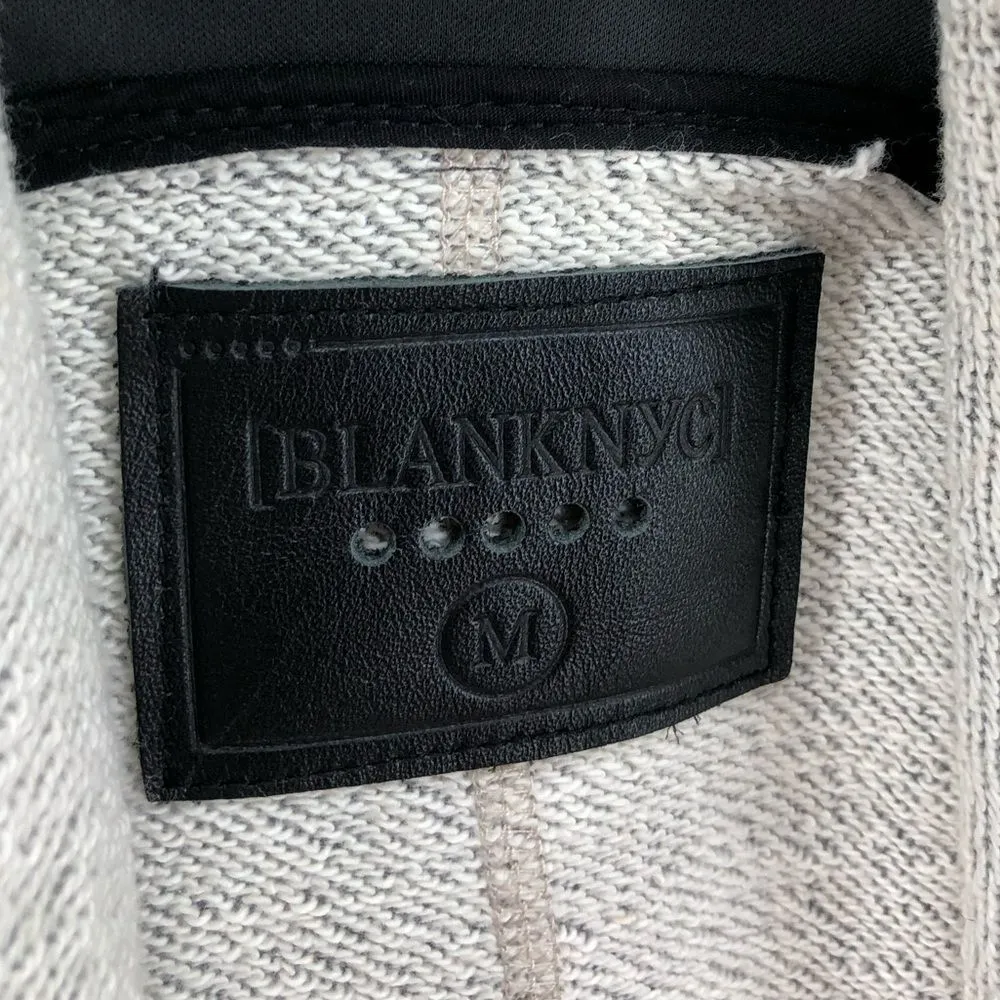 Blank NYC Drape Knit Shawl Collar Faux Leather Sleeve Moto Jacket Size Medium - Image 9