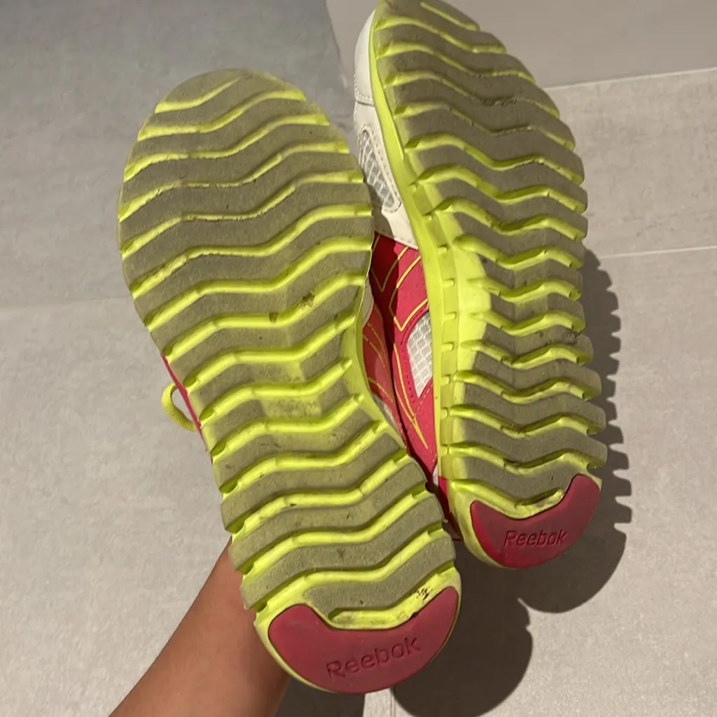 Reebok Sublite women pink neon yellow white size 6 sneakers shoes gym fitness - Image 6