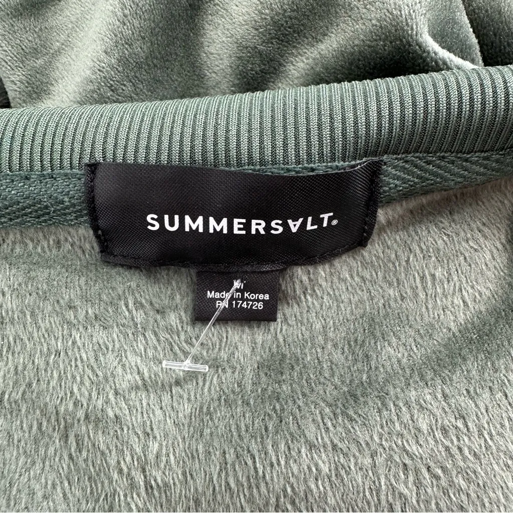 Summersalt The Plush Velour Half-Zip Pullover in Olive size Medium Long Sleeves - Image 10
