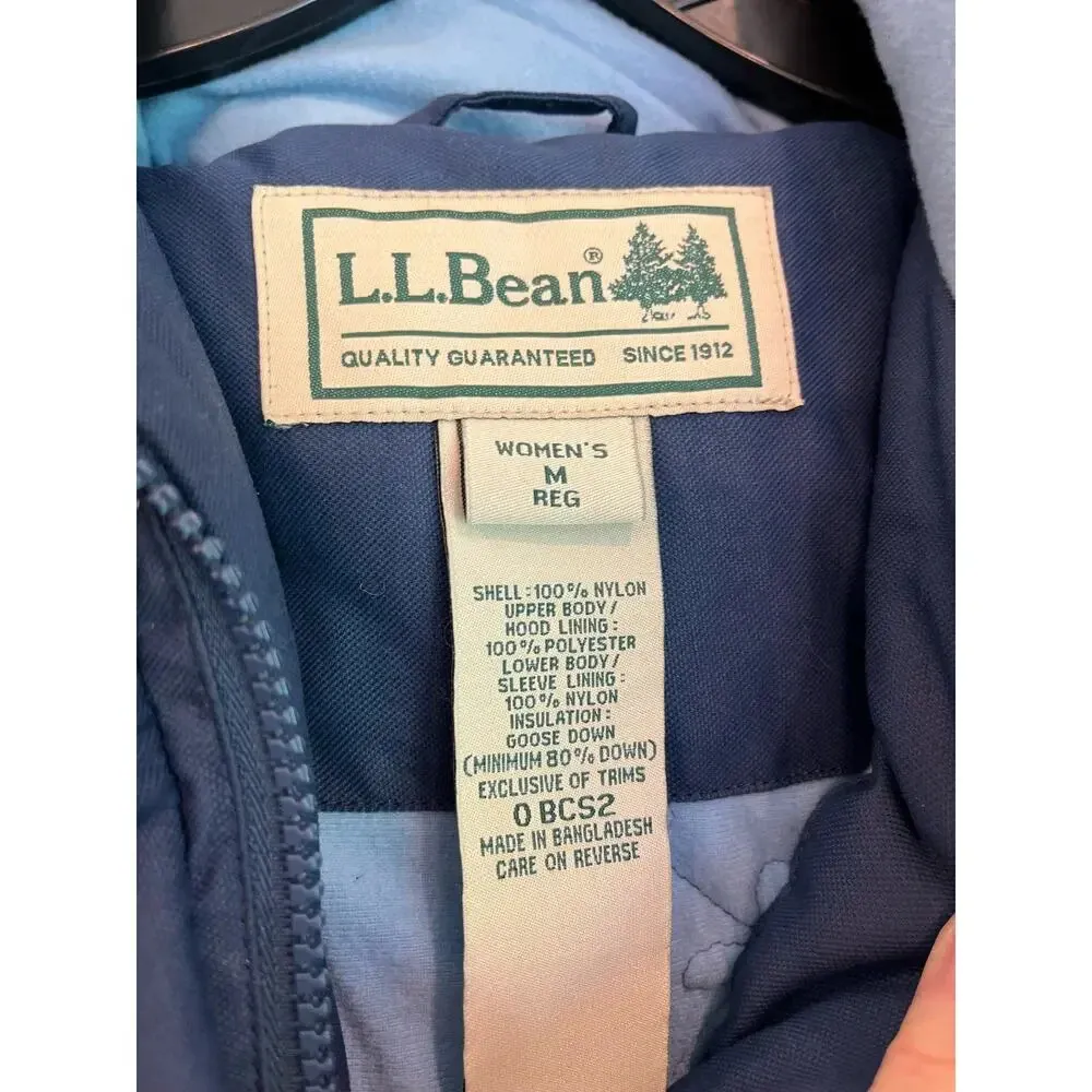 L. L. Bean Goose Down Insulated Hooded Jacket Women Medium Ski Snow Winter Gorp - Image 3