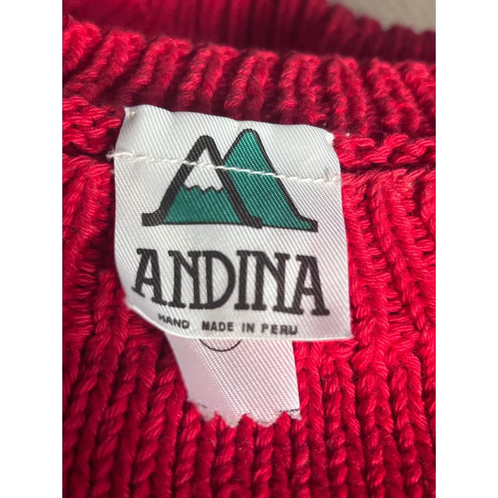 Handmade Red Cotton Golf Scene Sweater Novelty Landscape Pullover Medium Sporty - Image 7